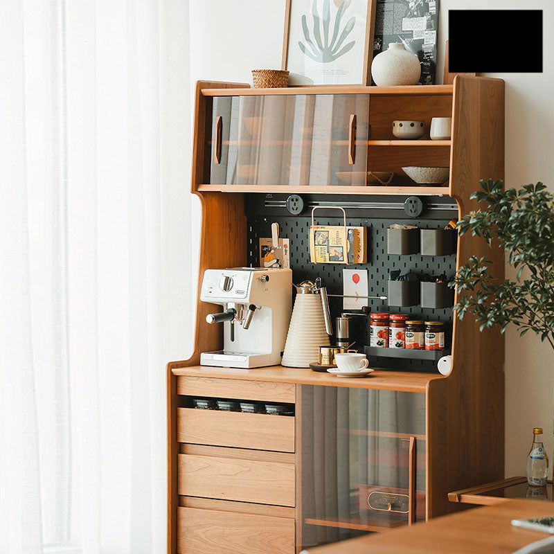 Modernism Wood Server Tabla 3 Cajones abiertos aparador de almacenamiento para comedor