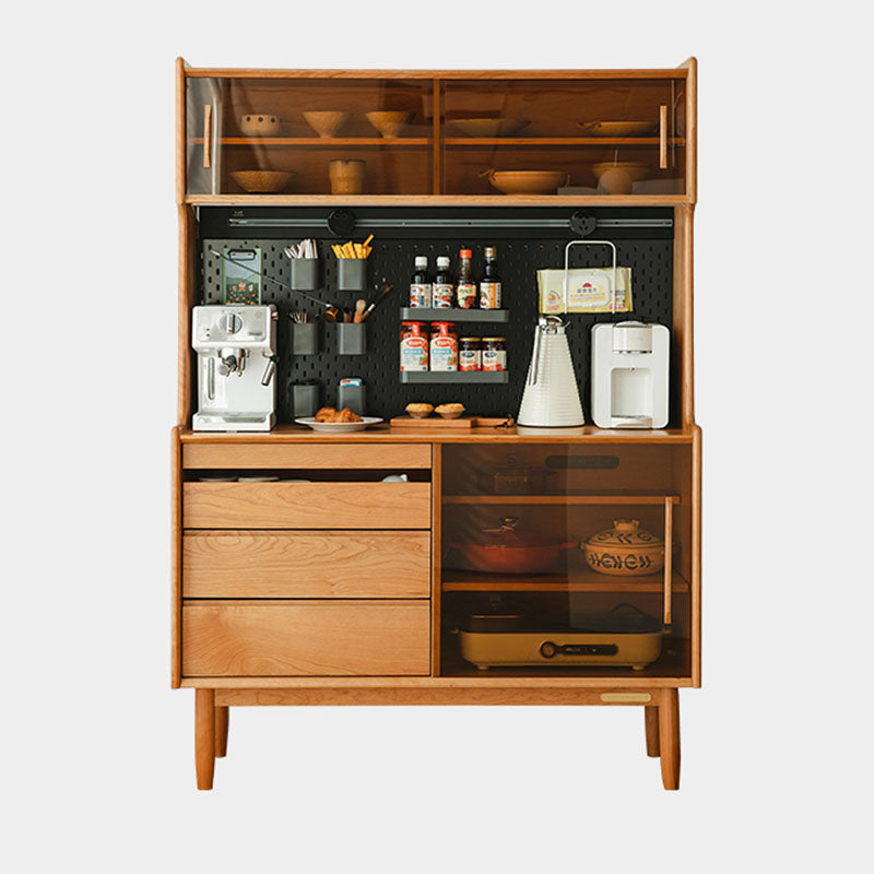 Modernism Wood Server Tabla 3 Cajones abiertos aparador de almacenamiento para comedor