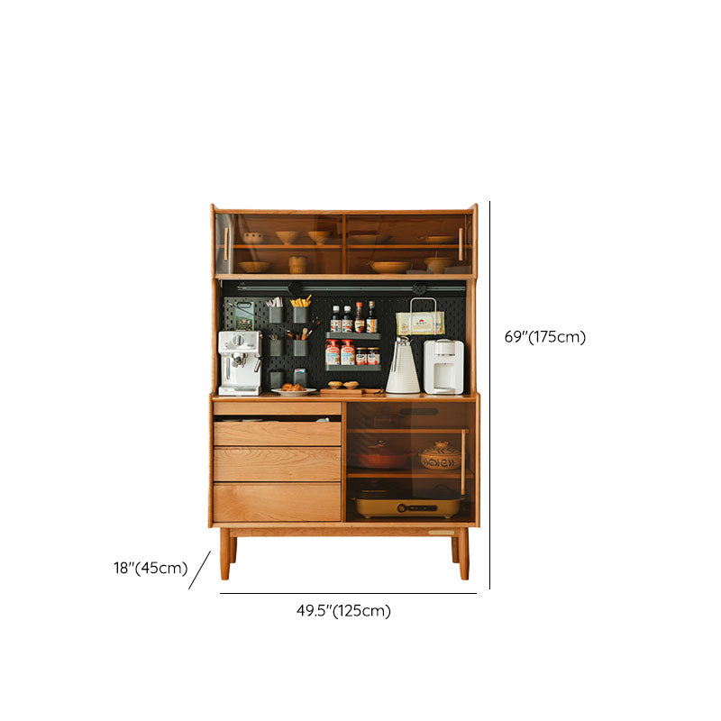 Modernism Wood Server Tabla 3 Cajones abiertos aparador de almacenamiento para comedor