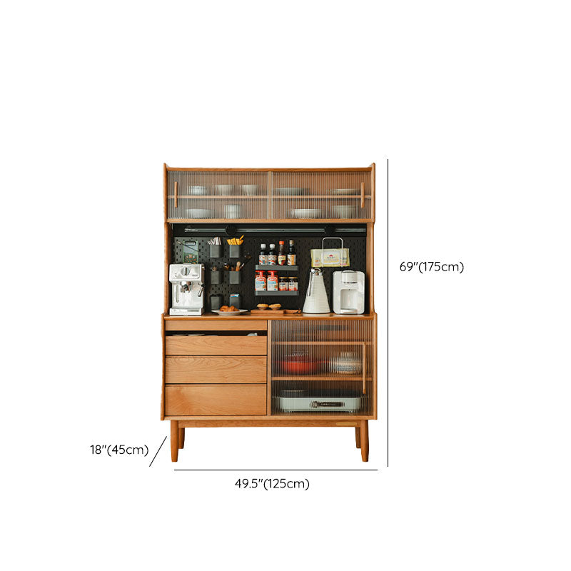 Modernism Wood Server Tabla 3 Cajones abiertos aparador de almacenamiento para comedor