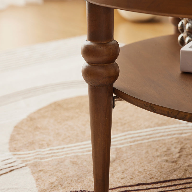 Modern Glass Top Coffee Table Solid Wood Brown Table with Storage Clearhalo 'Coffee & Accent Tables' 'Coffee Tables' 'coffee_tables' 'furn' 'furn_coffee_tables' 'Furniture' 'Living Room Furniture' 7236162