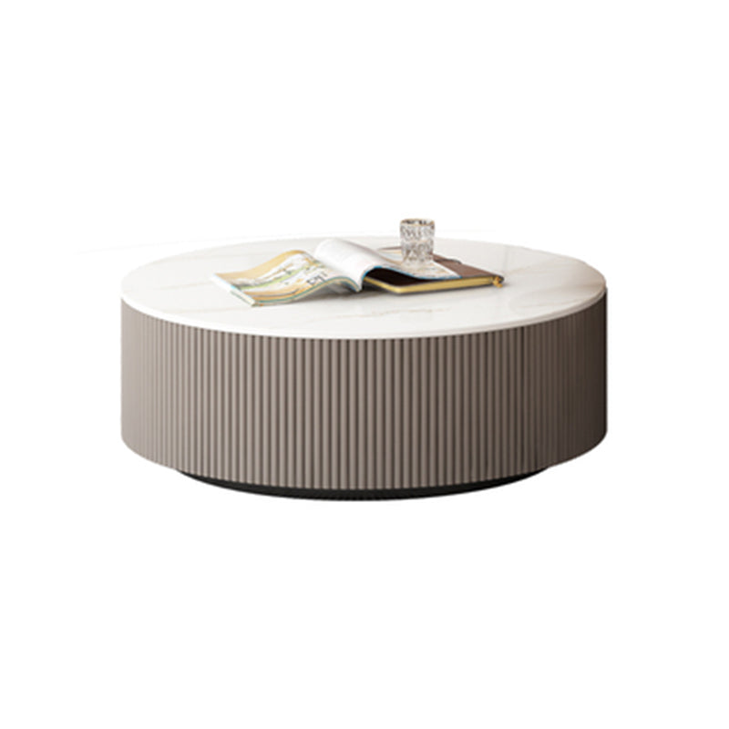 Slate Coffee Table Frame 2 Piece Nesting Tables with Storage Drawer 31.5"L x 31.5"W x 12"H Grey Clearhalo 'Coffee & Accent Tables' 'Coffee Tables' 'coffee_tables' 'furn' 'furn_coffee_tables' 'Furniture' 'Living Room Furniture' 7236167