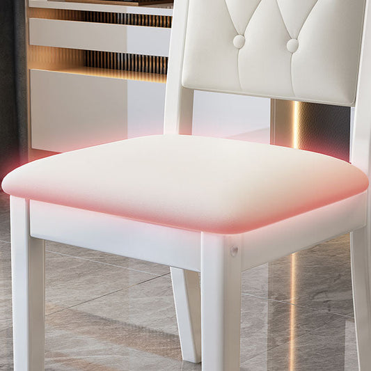 Modern Tufted Dining Chair Open Back Armless Chair for Dining Room
