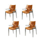 Faux Leather Dining Chairs Industrial Style Patio Dining Chair with Black Legs Orange 4 Piece Set Clearhalo 'Dining Chairs' 'Dining Tables & Seating' 'dining_chair' 'furn' 'furn_dining_chair' 'Furniture' 'Kitchen & Dining Furniture' 7236379