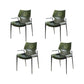 Faux Leather Dining Chairs Industrial Style Patio Dining Chair with Black Legs Blackish Green 4 Piece Set Clearhalo 'Dining Chairs' 'Dining Tables & Seating' 'dining_chair' 'furn' 'furn_dining_chair' 'Furniture' 'Kitchen & Dining Furniture' 7236389