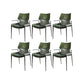 Faux Leather Dining Chairs Industrial Style Patio Dining Chair with Black Legs Blackish Green 6 Piece Set Clearhalo 'Dining Chairs' 'Dining Tables & Seating' 'dining_chair' 'furn' 'furn_dining_chair' 'Furniture' 'Kitchen & Dining Furniture' 7236392