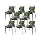 Faux Leather Dining Chairs Industrial Style Patio Dining Chair with Black Legs Blackish Green 8 Piece Set Clearhalo 'Dining Chairs' 'Dining Tables & Seating' 'dining_chair' 'furn' 'furn_dining_chair' 'Furniture' 'Kitchen & Dining Furniture' 7236393