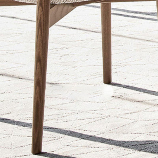 Upholstered Arm Chair Modern Style Open Back Dining Chair with Wood Legs
