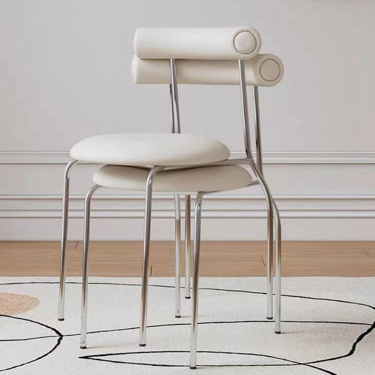 Contemporary Armless Dining Chair Home Silver Leg Dining Chair