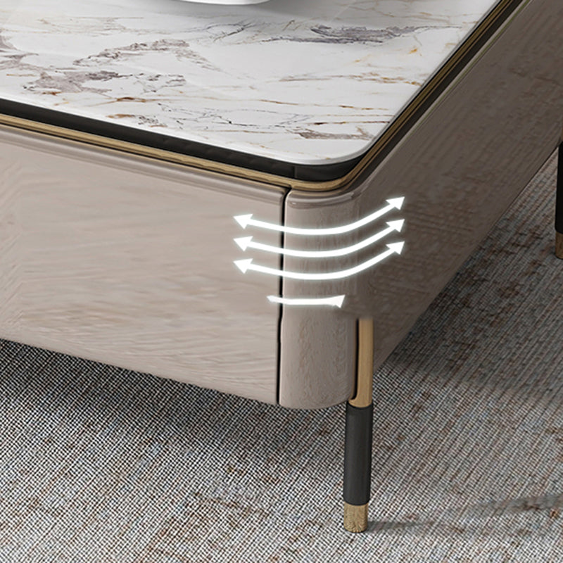 Glam TV Console Stone Media Console Open Storage Console with Drawers Clearhalo 'furn' 'furn_tv_stands_entertainment_centers' 'Furniture' 'Living Room Furniture' 'TV Stands & Entertainment Centers' 'TV Stands & Media Storage Furniture' 'tv_stands_entertainment_centers' 7236552