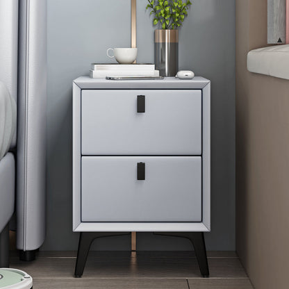 Comobilismo per letto contemporaneo in pelle con cabine da comodino con cassetti