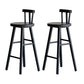Sgabelli da bar in legno massiccio di sgabelli da pranzo neri con poggiapiedi