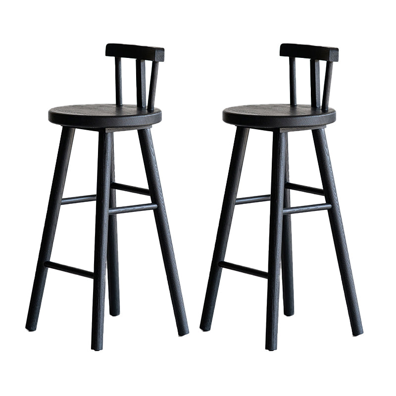 Sgabelli da bar in legno massiccio di sgabelli da pranzo neri con poggiapiedi