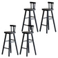 Sgabelli da bar in legno massiccio di sgabelli da pranzo neri con poggiapiedi