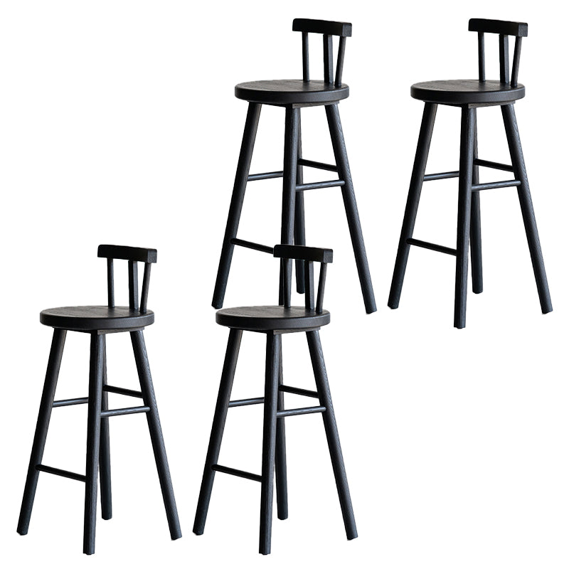 Sgabelli da bar in legno massiccio di sgabelli da pranzo neri con poggiapiedi