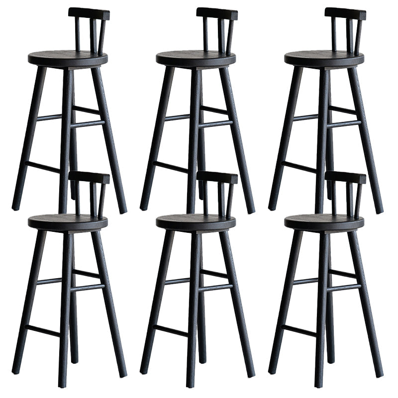 Sgabelli da bar in legno massiccio di sgabelli da pranzo neri con poggiapiedi