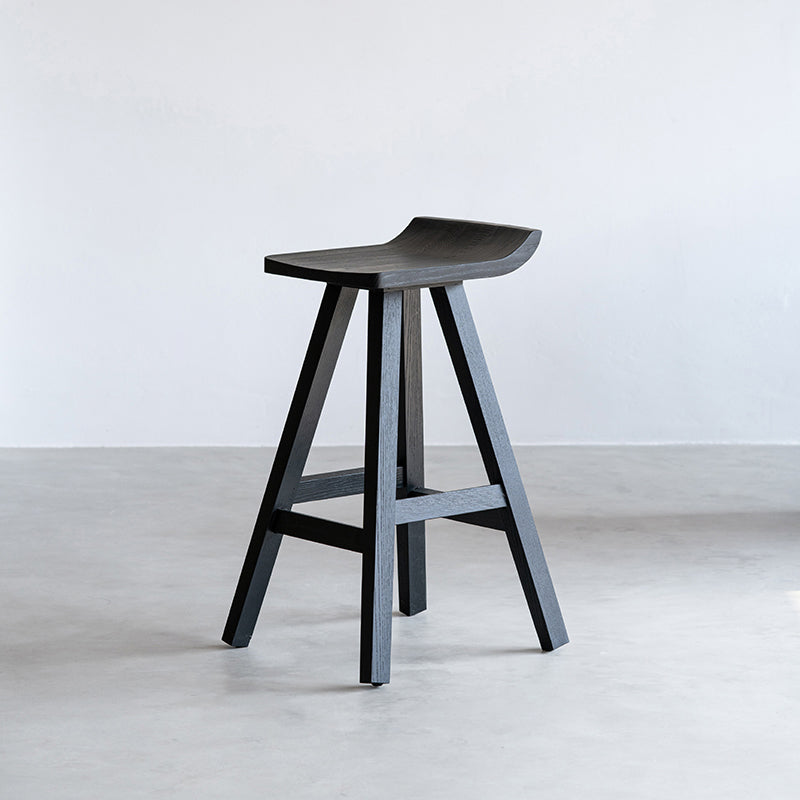 Sgabelli da bar in legno massiccio di sgabelli da pranzo neri con poggiapiedi