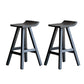 Sgabelli da bar in legno massiccio di sgabelli da pranzo neri con poggiapiedi