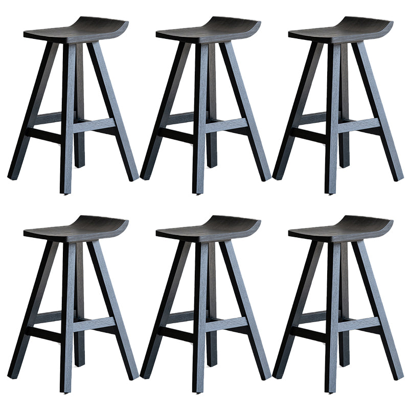 Sgabelli da bar in legno massiccio di sgabelli da pranzo neri con poggiapiedi