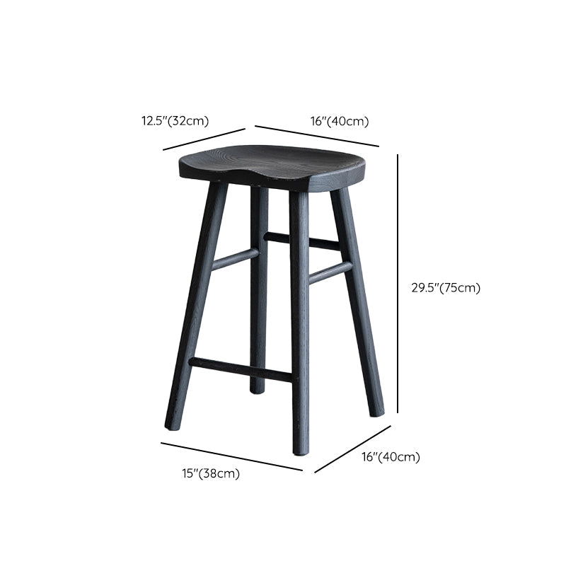 Sgabelli da bar in legno massiccio di sgabelli da pranzo neri con poggiapiedi