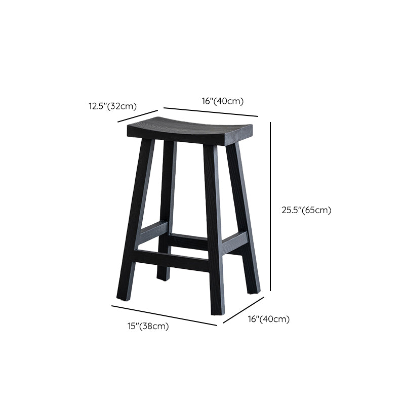 Sgabelli da bar in legno massiccio di sgabelli da pranzo neri con poggiapiedi