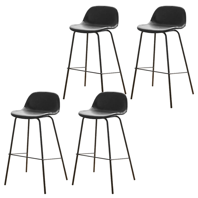 Lage rug dineren krukken faux lederen barkrukken met metalen basis