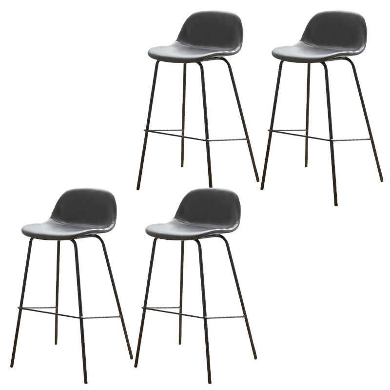 Lage rug dineren krukken faux lederen barkrukken met metalen basis