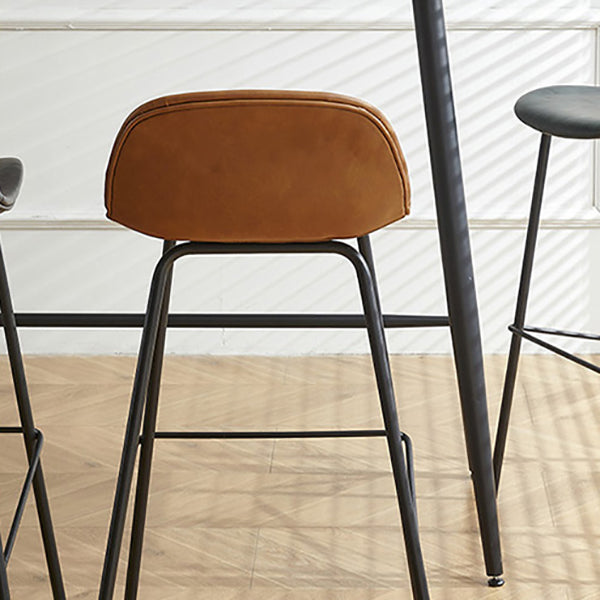 Lage rug dineren krukken faux lederen barkrukken met metalen basis