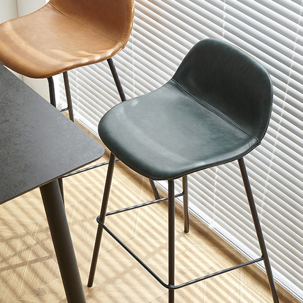 Lage rug dineren krukken faux lederen barkrukken met metalen basis