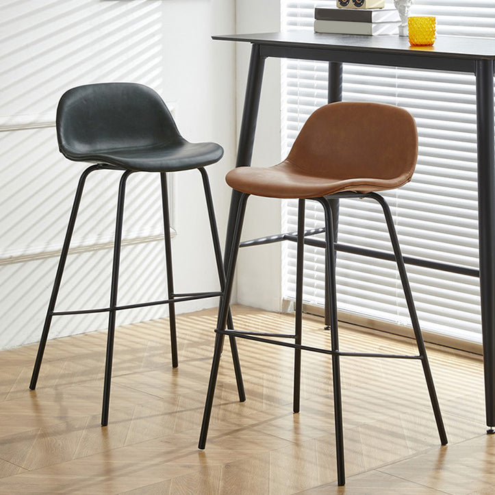 Lage rug dineren krukken faux lederen barkrukken met metalen basis