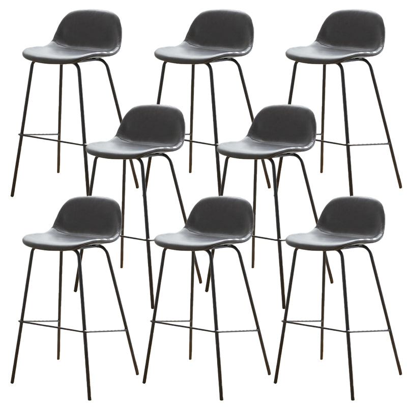 Lage rug dineren krukken faux lederen barkrukken met metalen basis