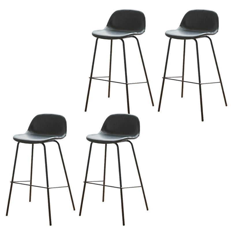 Lage rug dineren krukken faux lederen barkrukken met metalen basis