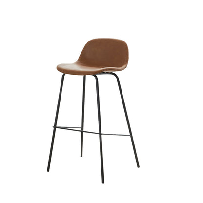 Lage rug dineren krukken faux lederen barkrukken met metalen basis