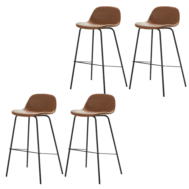 Lage rug dineren krukken faux lederen barkrukken met metalen basis