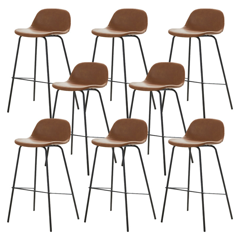 Lage rug dineren krukken faux lederen barkrukken met metalen basis