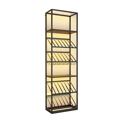 Modern Simple Floor Wine Rack Iron Shelf Wine Holder for Dining Room
