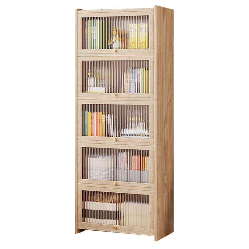 Natural Contemporary Cabinet, Solid Wood Accent Cabinet with Doors 23.6"L x 11.8"W x 63"H Clearhalo 'Cabinets & Chests' 'cabinets_chests' 'furn' 'furn_cabinets_chests' 'Furniture' 'Living Room Furniture' 7237710