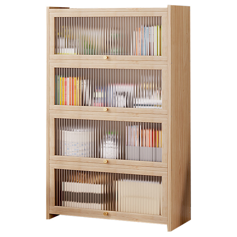 Natural Contemporary Cabinet, Solid Wood Accent Cabinet with Doors 31.5"L x 11.8"W x 51.2"H Clearhalo 'Cabinets & Chests' 'cabinets_chests' 'furn' 'furn_cabinets_chests' 'Furniture' 'Living Room Furniture' 7237713