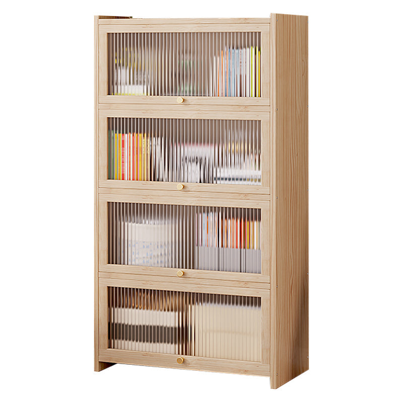 Natural Contemporary Cabinet, Solid Wood Accent Cabinet with Doors 28"L x 12"W x 51"H Clearhalo 'Cabinets & Chests' 'cabinets_chests' 'furn' 'furn_cabinets_chests' 'Furniture' 'Living Room Furniture' 7237724