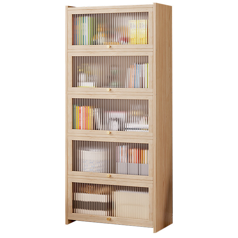 Natural Contemporary Cabinet, Solid Wood Accent Cabinet with Doors 28"L x 12"W x 63"H Clearhalo 'Cabinets & Chests' 'cabinets_chests' 'furn' 'furn_cabinets_chests' 'Furniture' 'Living Room Furniture' 7237725