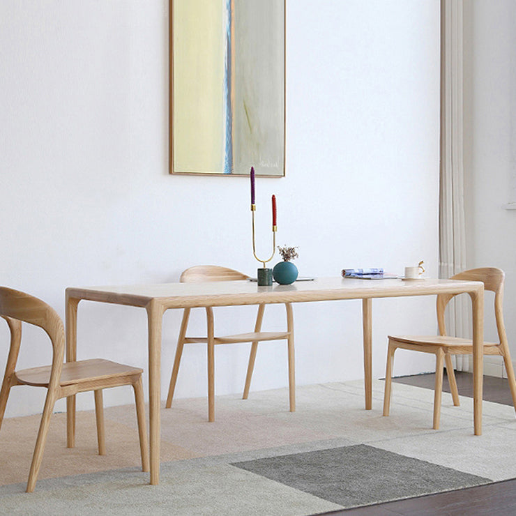 Juego de comedor de madera sólida Estilo moderno 1/4/5/6 PCS Set con mesa rectangular