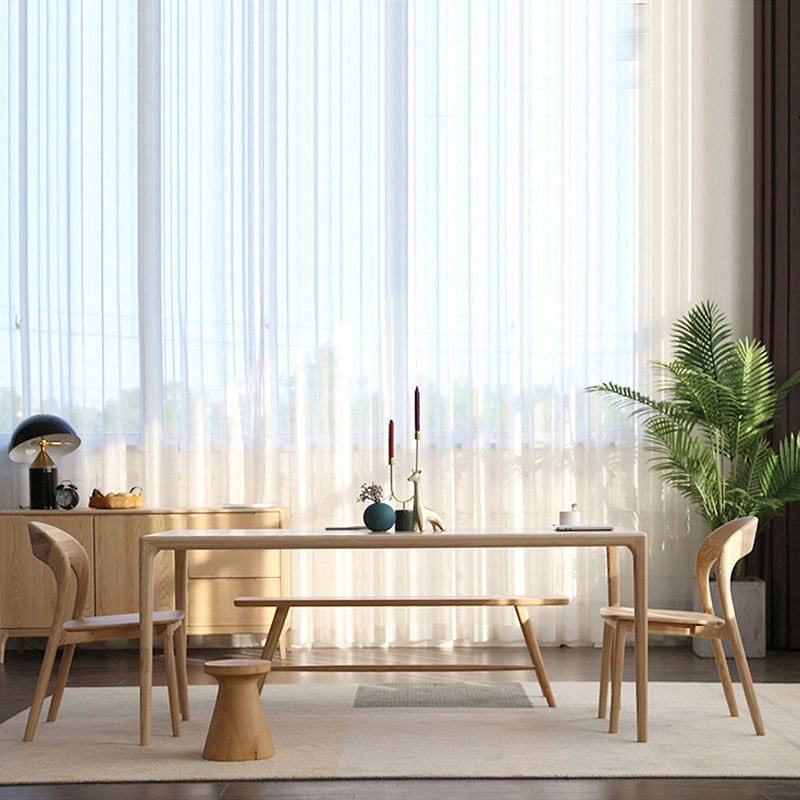 Massivholz -Esseet -Set Moderner Stil 1/4/5/6 PCs Esset mit Rechtecktisch