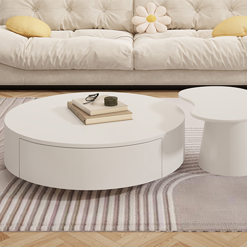 White Coffee Table Wooden 2 Piece Nesting Tables with Storage Drawer Clearhalo 'Coffee & Accent Tables' 'Coffee Tables' 'coffee_tables' 'furn' 'furn_coffee_tables' 'Furniture' 'Living Room Furniture' 7237956