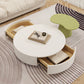 White Coffee Table Wooden 2 Piece Nesting Tables with Storage Drawer Clearhalo 'Coffee & Accent Tables' 'Coffee Tables' 'coffee_tables' 'furn' 'furn_coffee_tables' 'Furniture' 'Living Room Furniture' 7237957
