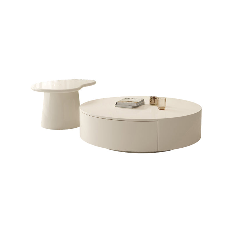 White Coffee Table Wooden 2 Piece Nesting Tables with Storage Drawer Clearhalo 'Coffee & Accent Tables' 'Coffee Tables' 'coffee_tables' 'furn' 'furn_coffee_tables' 'Furniture' 'Living Room Furniture' 7237958