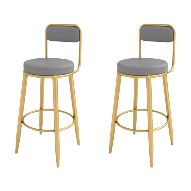 Tabouret de salle à manger gris rembourré