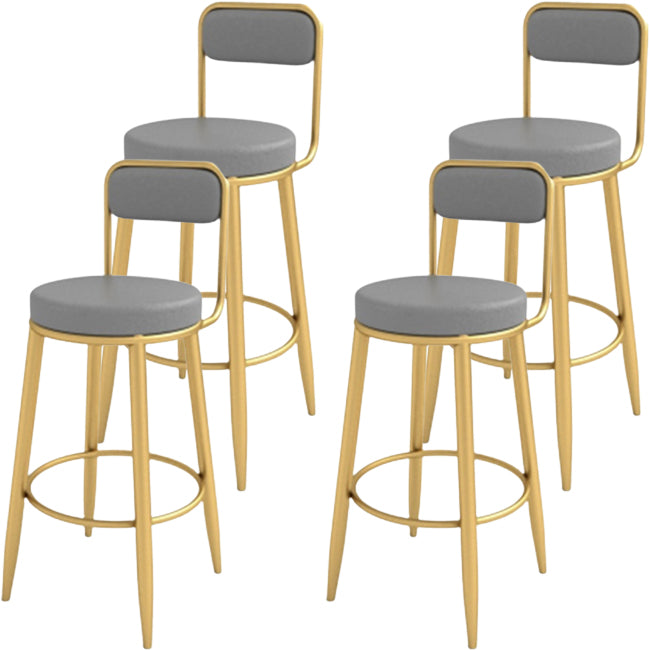 Tabouret de salle à manger gris rembourré