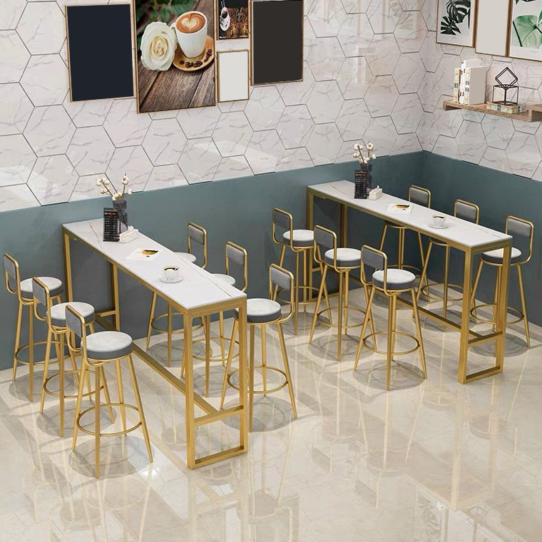 Tabouret de salle à manger gris rembourré