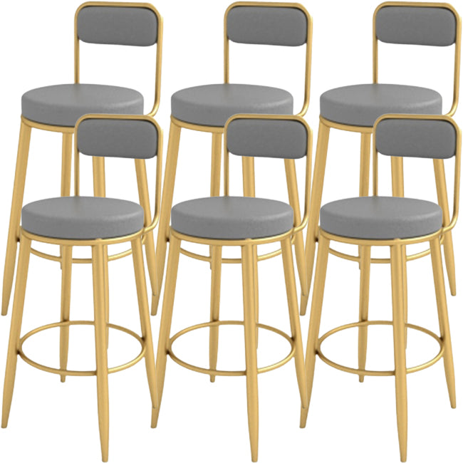 Tabouret de salle à manger gris rembourré