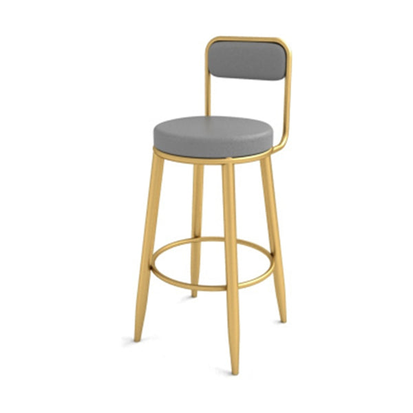 Tabouret de salle à manger gris rembourré